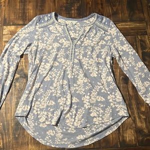 Size Large Lucky Brand long sleeved GORGEOUS embroidered boho top EUC